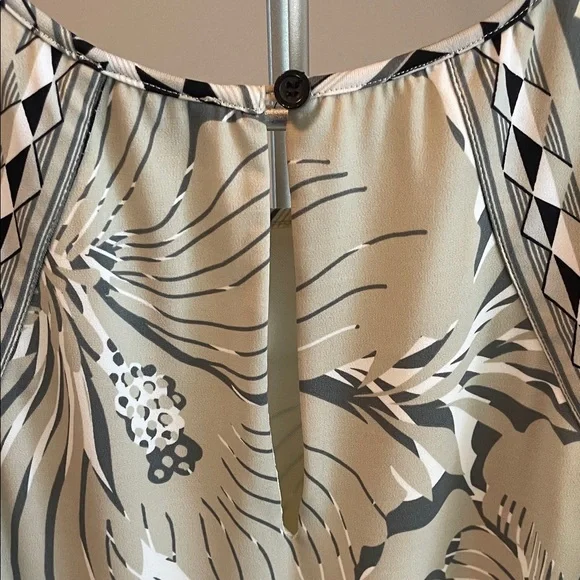 Hale Bob Cream and Gray Floral Midi Dress - Picture 4 of 5